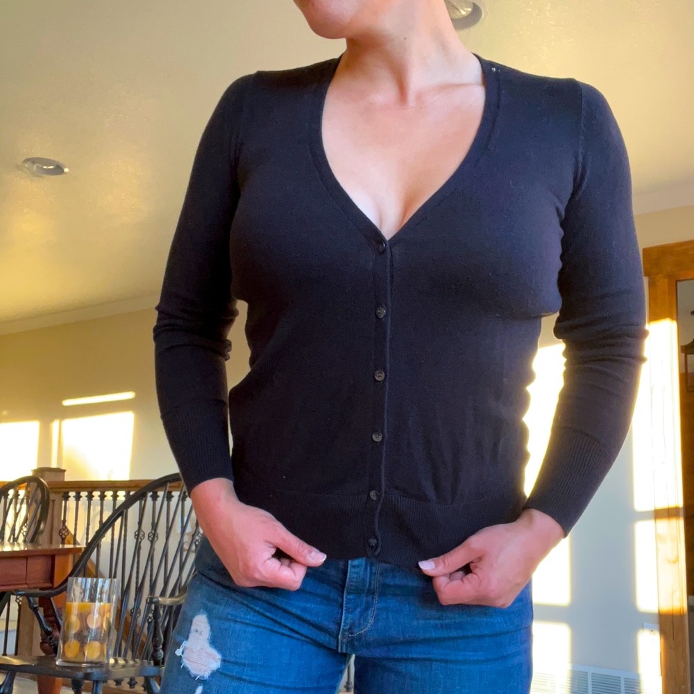 Black cardigan